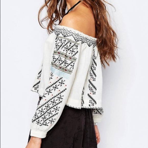 Free People All I Need Embroidered Top in Ivory - Picture 2 of 8